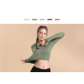 Athletic Apparel Workout Tops Fitness Fitness Running Sport T-shirts Trawer Sportswear Women Yoga Shirts Long Mancheve